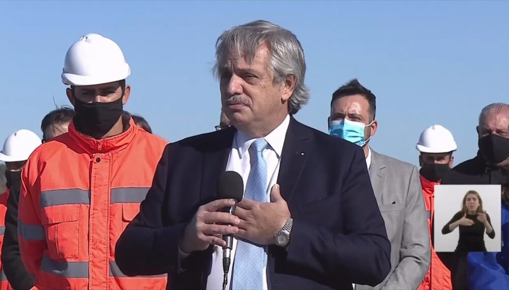 Alberto Fernández inaugura un tramo de la ruta provincial 7 en Chaco