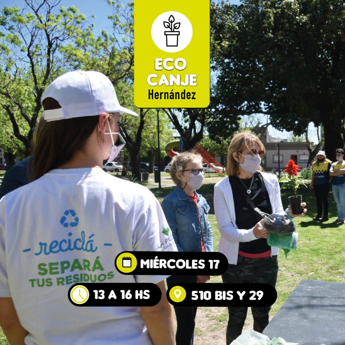Eco-canje en Hernández: vecinos podrán acercar residuos reciclables y llevarse kits ecológicos