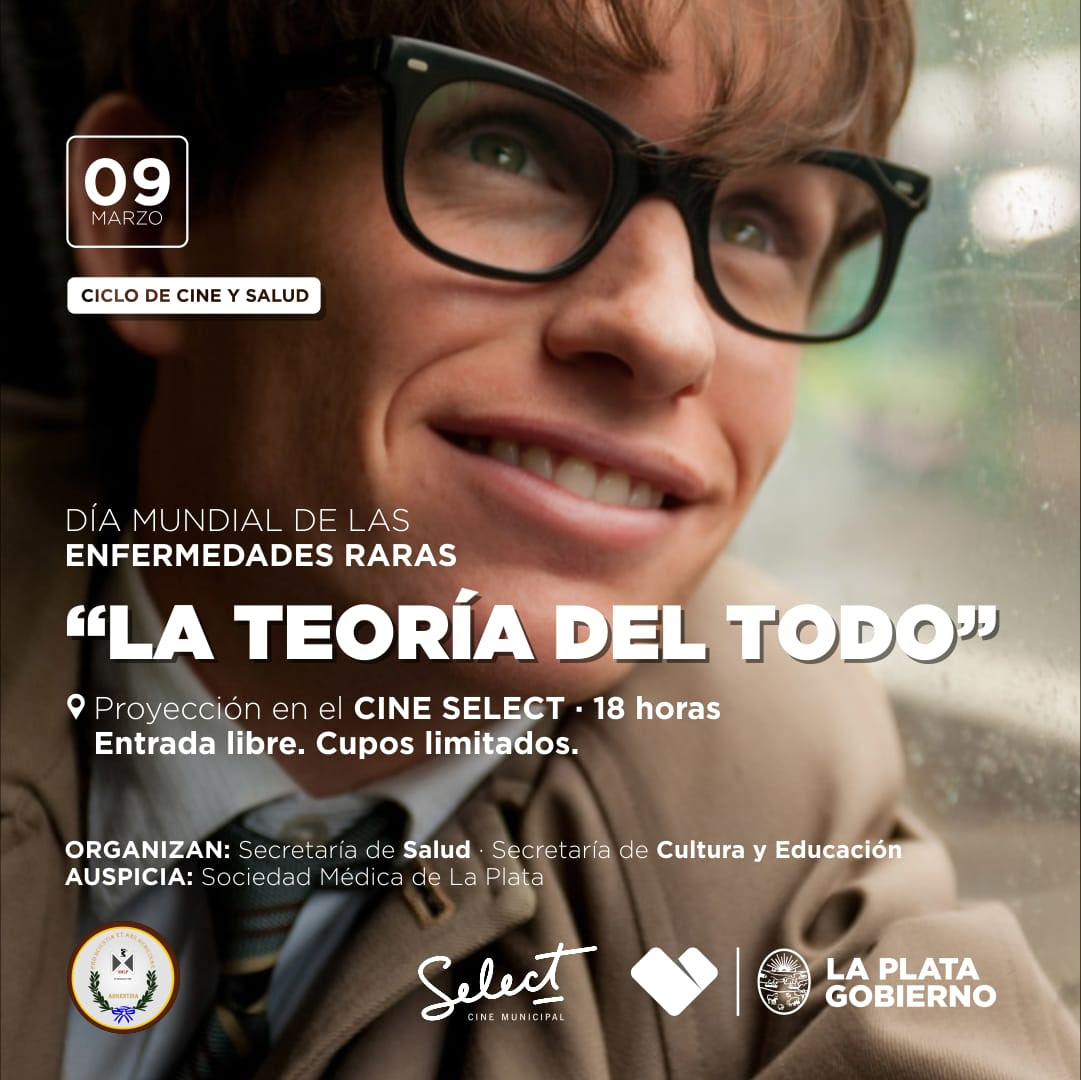 La Plata: Con la proyección de ‘La teoría del todo’, comienza un ciclo de cine y salud en el Pasaje Dardo Rocha