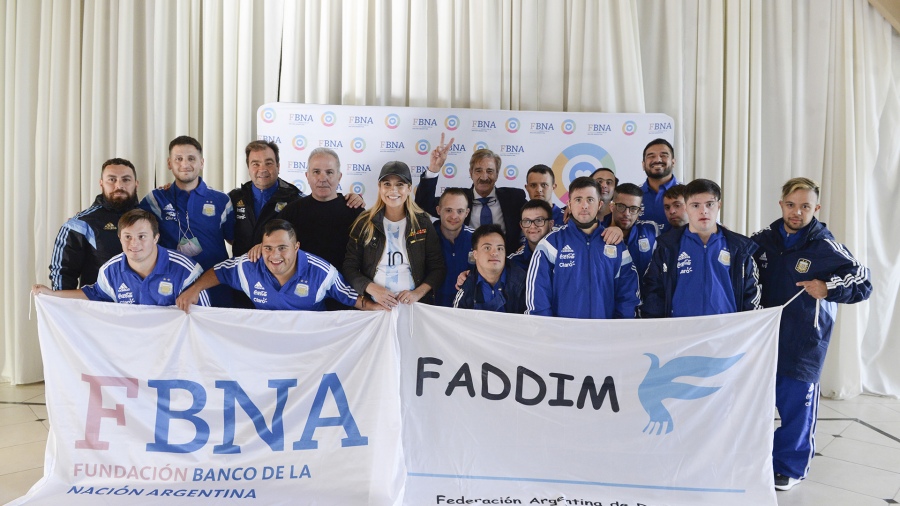 Yánez recibió en Olivos a «Los Halcones», el seleccionado argentino de futsal con síndrome de Down