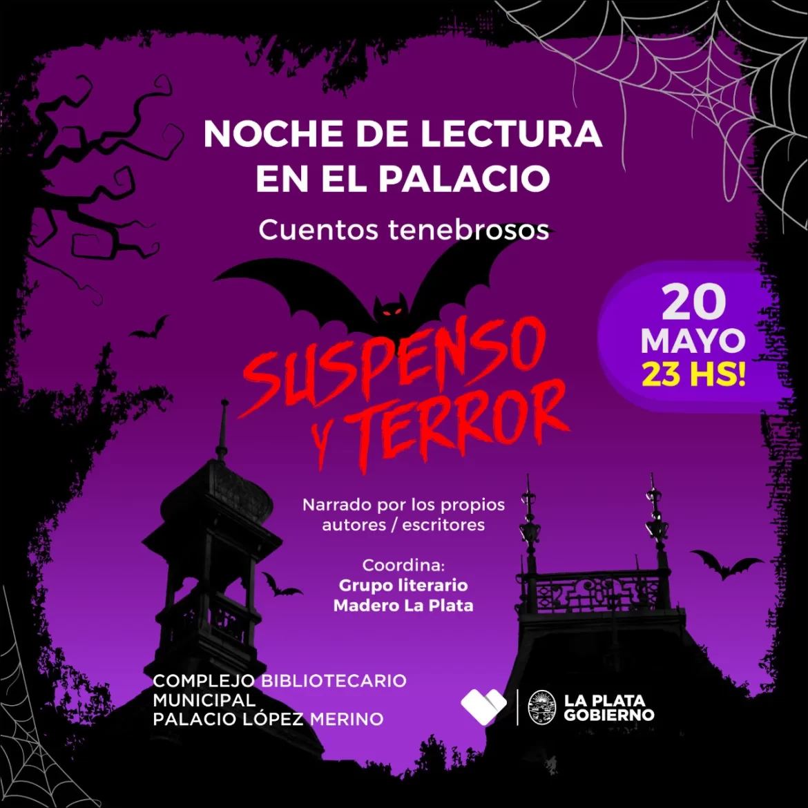 La Plata: Lectura nocturna de terror y suspenso en el Palacio López Merino