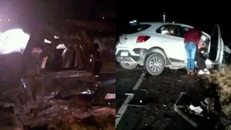 Dos muertos y un herido tras choque frontal de vehículos en ruta nacional 35
