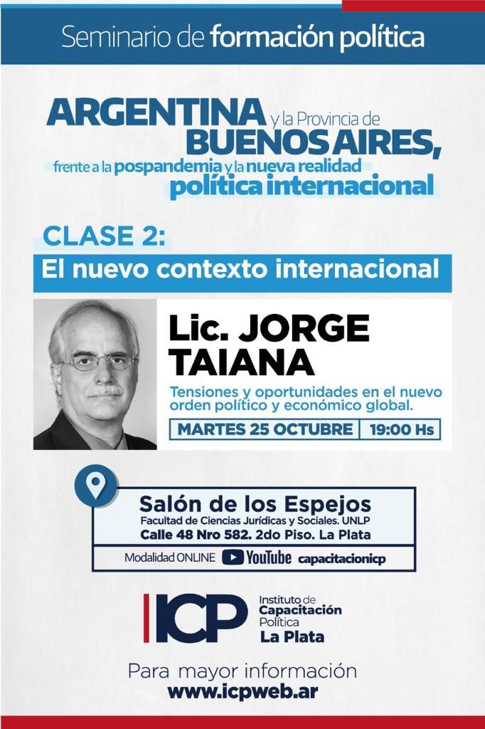 Charla de Jorge Taiana en La Plata sobre los desafíos de la Argentina en el nuevo contexto internacional