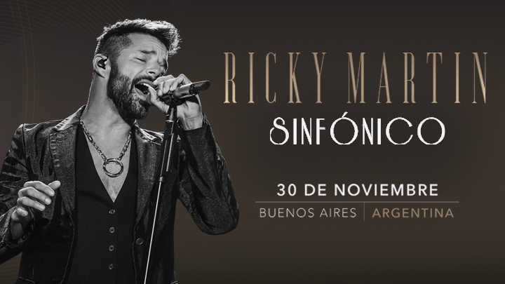 Ricky Martin anunció que volverá a la Argentina en noviembre con su show sinfónico