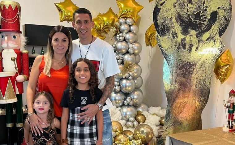 Di María festejó la Navidad con su familia en el Gran Rosario