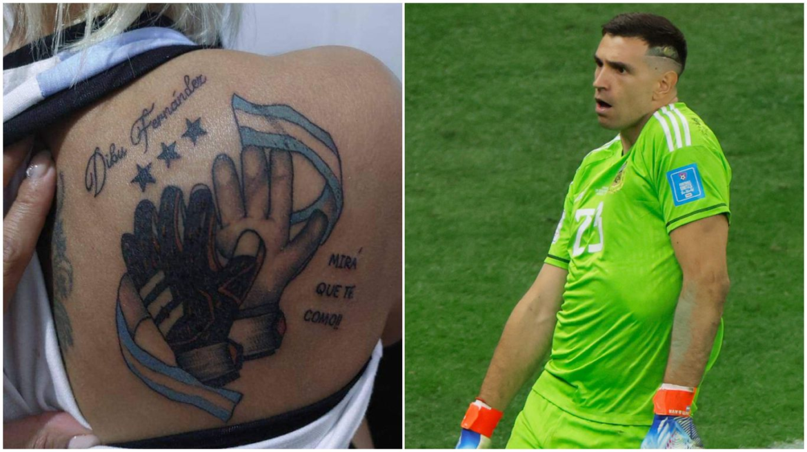 Corrigió el tatuaje del «Dibu Fernandez» y lo mostró orgullosa en las redes sociales