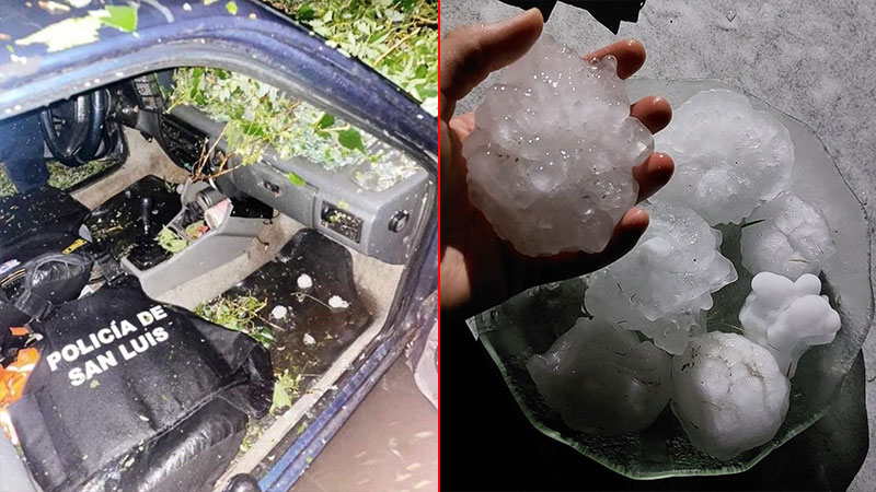 Impresionante temporal de lluvia y granizo que dejó heridos y autos destrozados en San Luis