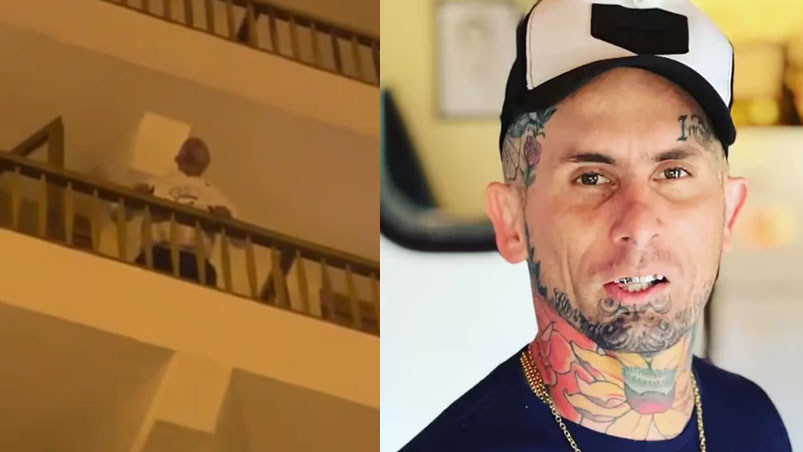 El líder de Ke Personajes cantó en un balcón tras la cancelación de un show en Perú