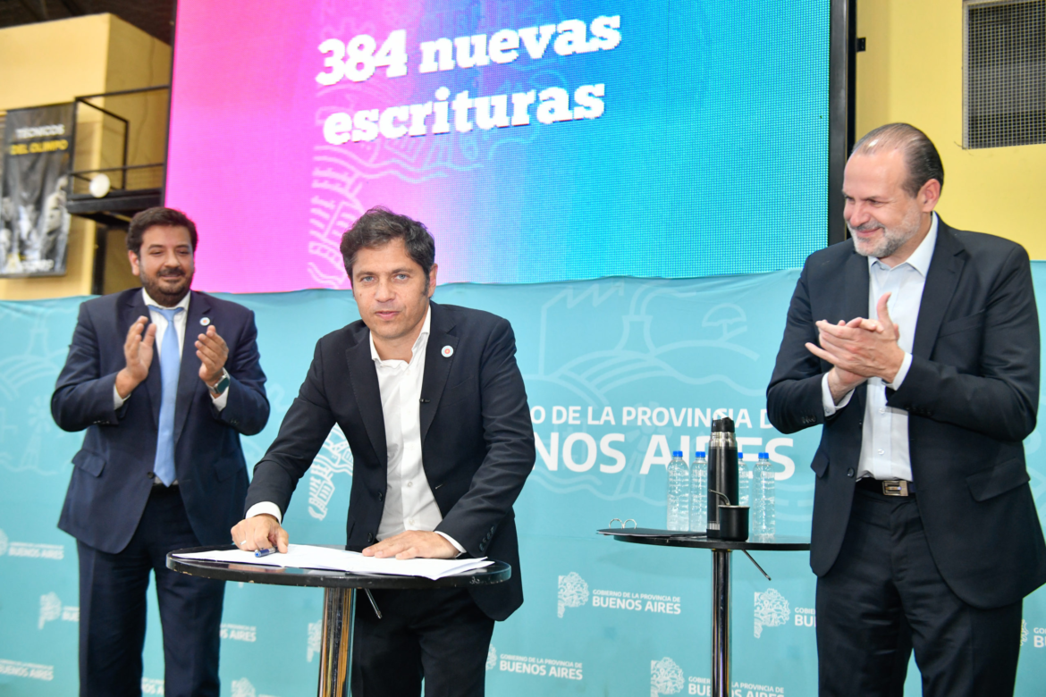 Kicillof suscribió un convenio para realizar obras de infraestructura social básica en barrios populares