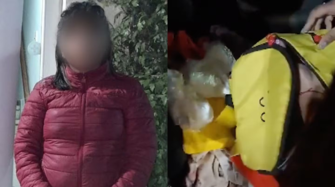 Detuvieron a una mujer que guardaba más de un kilo de cocaína en la mochila de una nena
