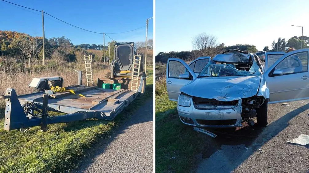 Una rueda de un tráiler salió despedida y terminó contra un auto: un hombre quedó internado en Tandil